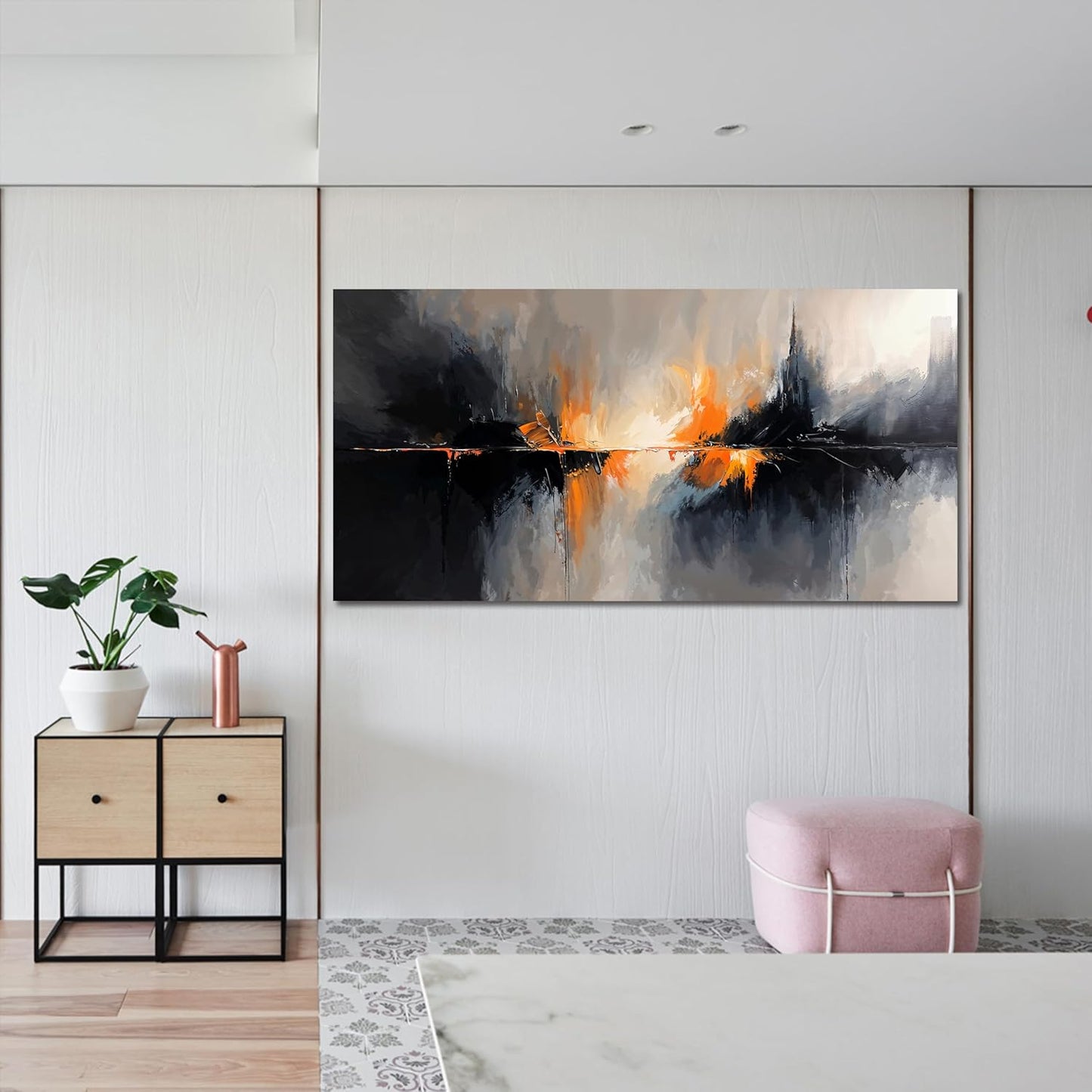 Canvas Wall Art Decor Black and White Wall Art Prints Abstract Canvas Art Wall Decor Wall Art Pictures for Living Room Large Modern Abstract Wall Art Artwork for Walls Bedroom Office Decor 24" X 48"