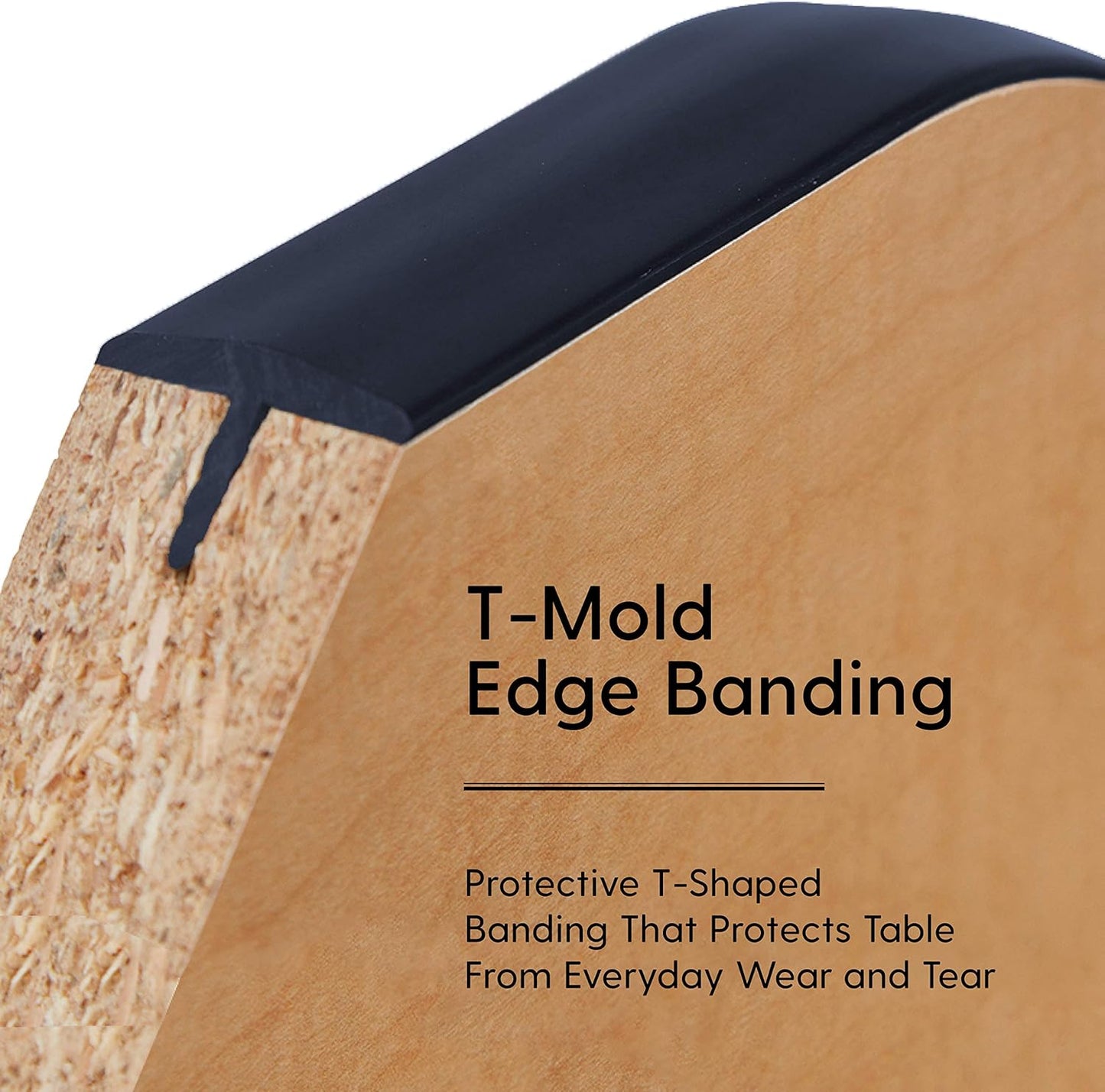 FDP Rectangle Activity School and Classroom Kids Table (30 x 60 inch), Toddler Legs, Adjustable Height 15-24 inches - Maple Top and Navy Edge