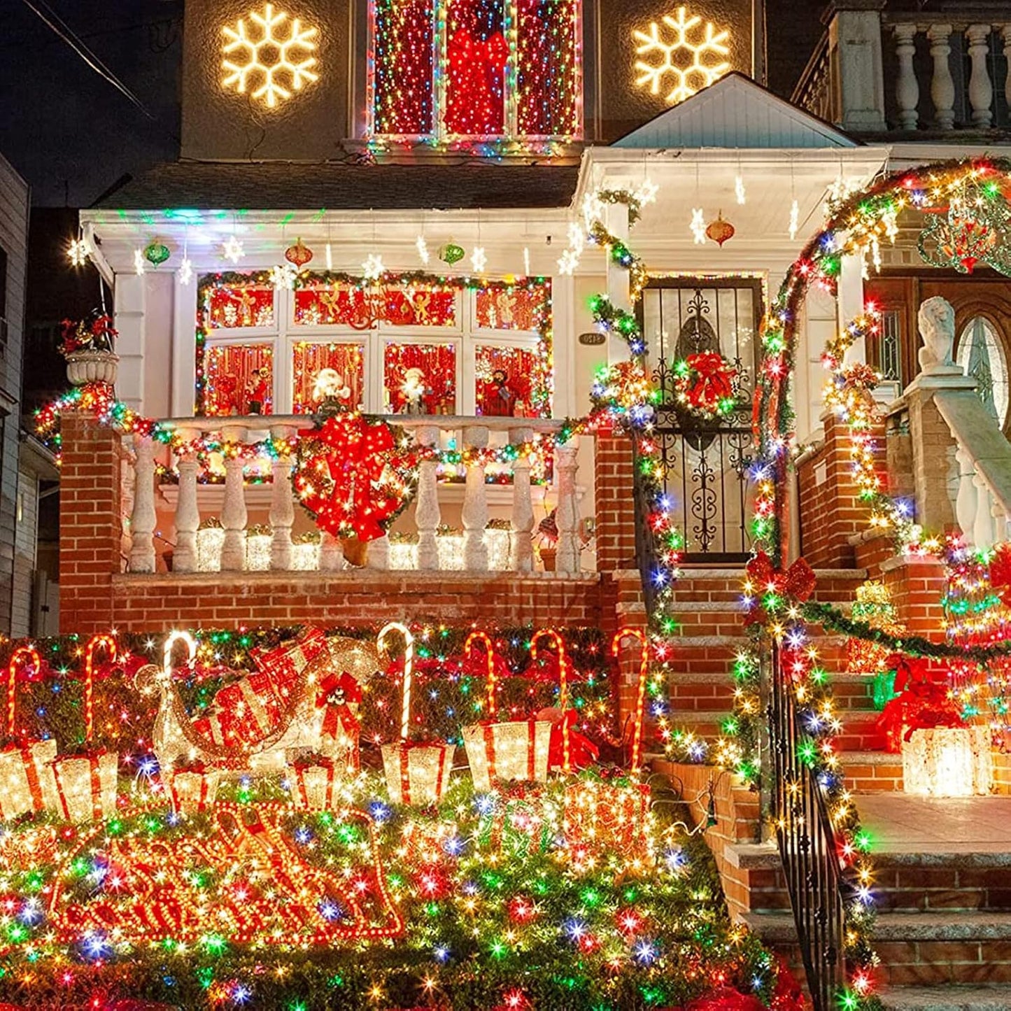 Joomer Solar Christmas Lights Outdoor, 105FT 300 LED 8 Modes Solar String Lights Waterproof Fairy Tree Lights for Garden Yard Patio Christmas Decoration (Multicolor)