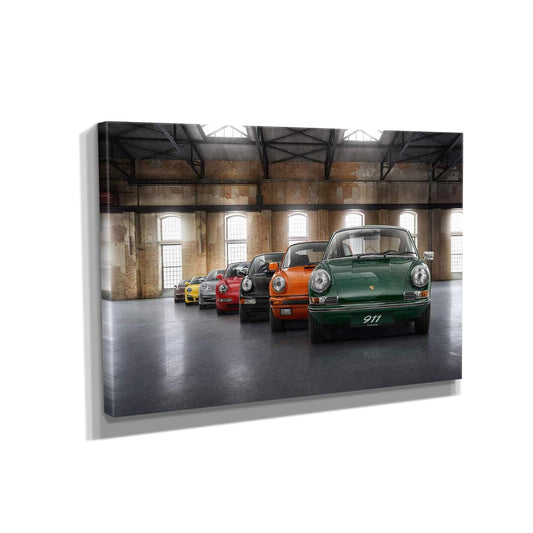 Porsche Car 911 Color Revolution Canvas Art Print Picture Wall Home Decor - Various Sizes (18in x 12in Gallery Wrapped)