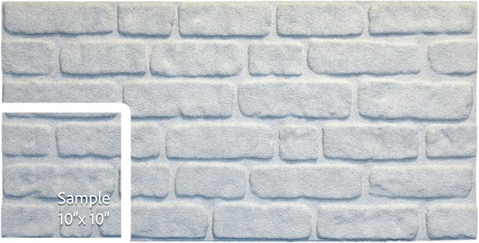 Dundee Deco 3D Wall Panels Faux Brick - Cladding White Stone Look Wall Paneling, Styrofoam, Sample, Size 10 x 10 in.