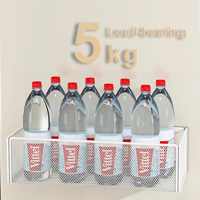 Magnetic Basket Organizer Holder for Fridge Magnetic Storage Bin Box Containers for Refrigerator Whiteboard Classroom (Large, White)