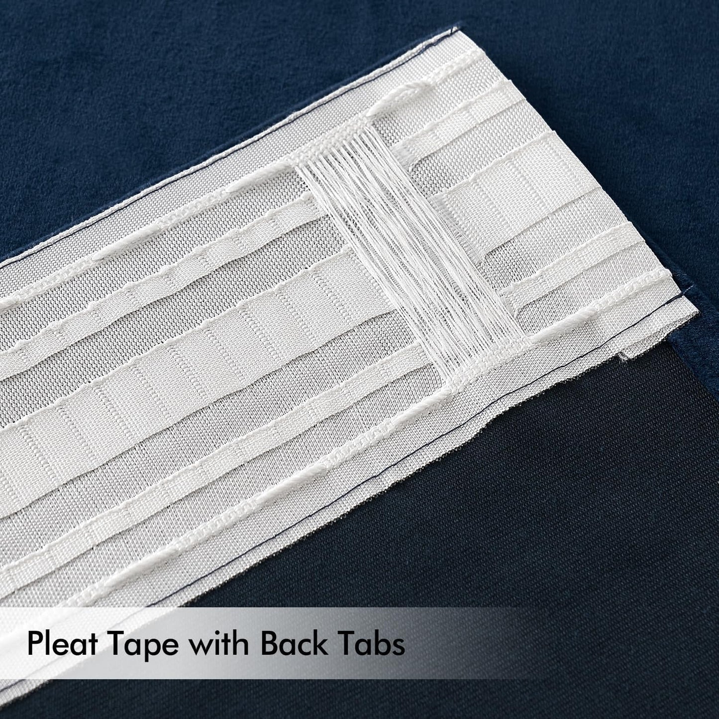 MIULEE Navy Blue Velvet Curtains 108 inches Long 2 Panels - Luxury Pinch Pleated Room Darkening Window Drapes for Bedroom Living Room Thermal Insulated Super Soft Blackout, Back Tab Rod Pocket