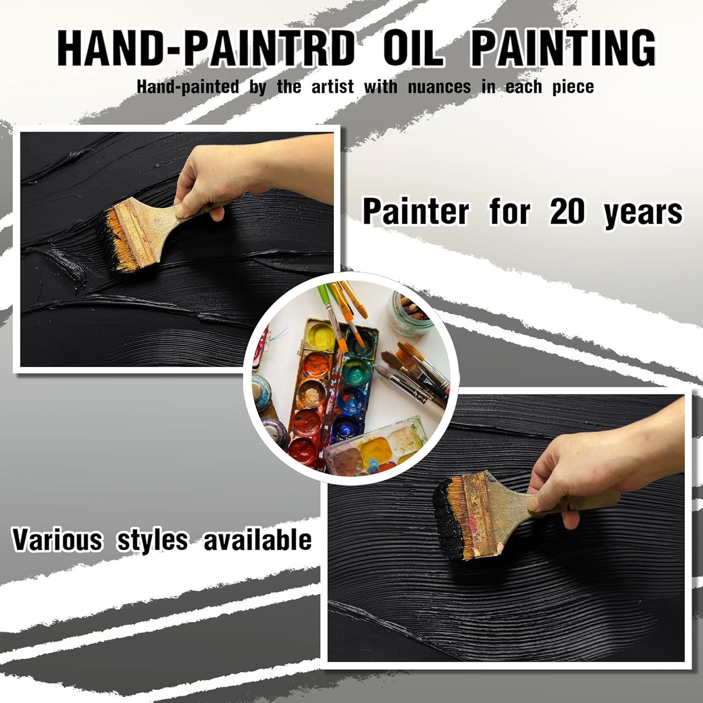 CGXART Large Abstract Wall Pictures For Office Minimalist Wall Decorations For Living Room Black Art Work For Bedroom Walls Large Size 29 x 58 Inch