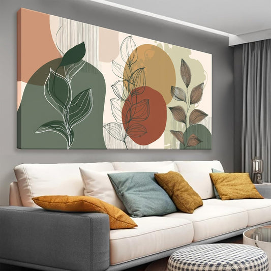 Tsomzxng Large Abstract Boho Wall Art For Living Room Century Modern Canvas Art Wall Decor Picture Painting Aesthetics Botanical Abstract Art Prints Bedroom Office Wall Hanging Decor 29x58 In
