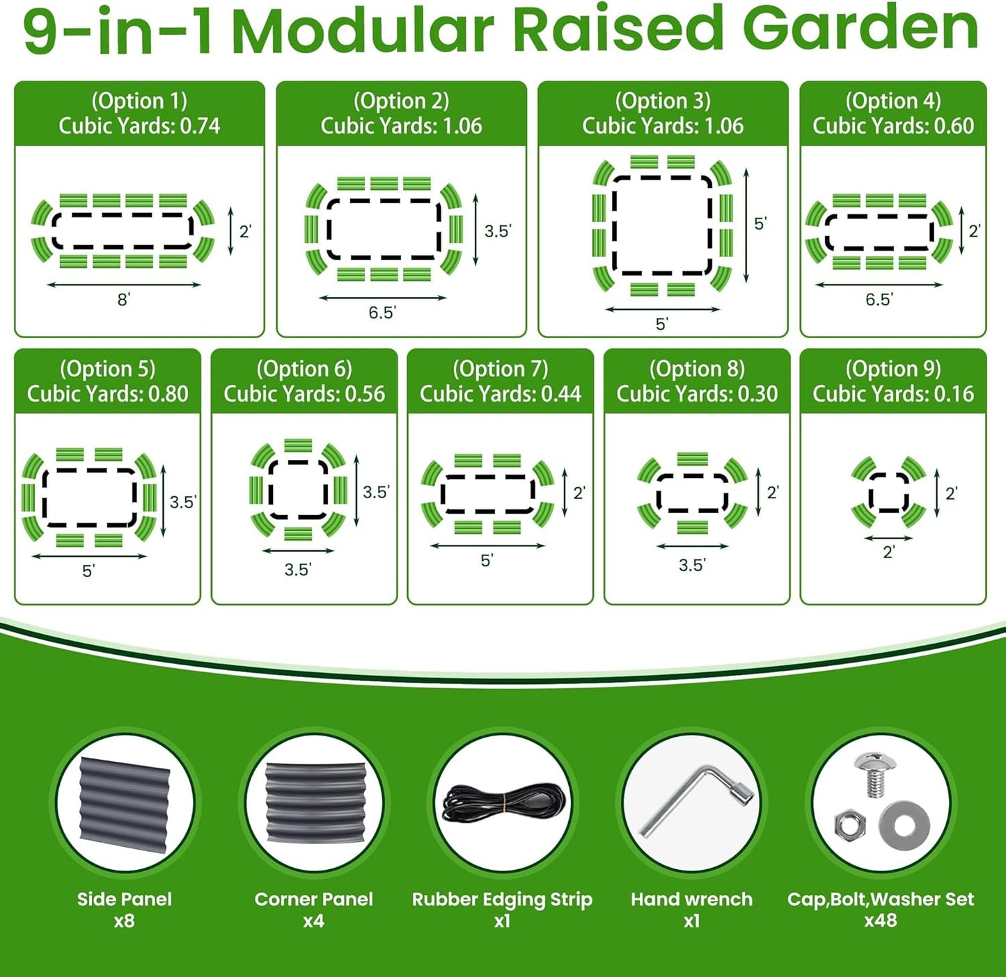 17" Tall Raised Garden Beds Outdoor - Galvanized Aluminum-Magnesium Stainless Steel Durable Metal Planter Box for Growing Plants, Vegetables, Flowers, Fruits (Deep Grey)