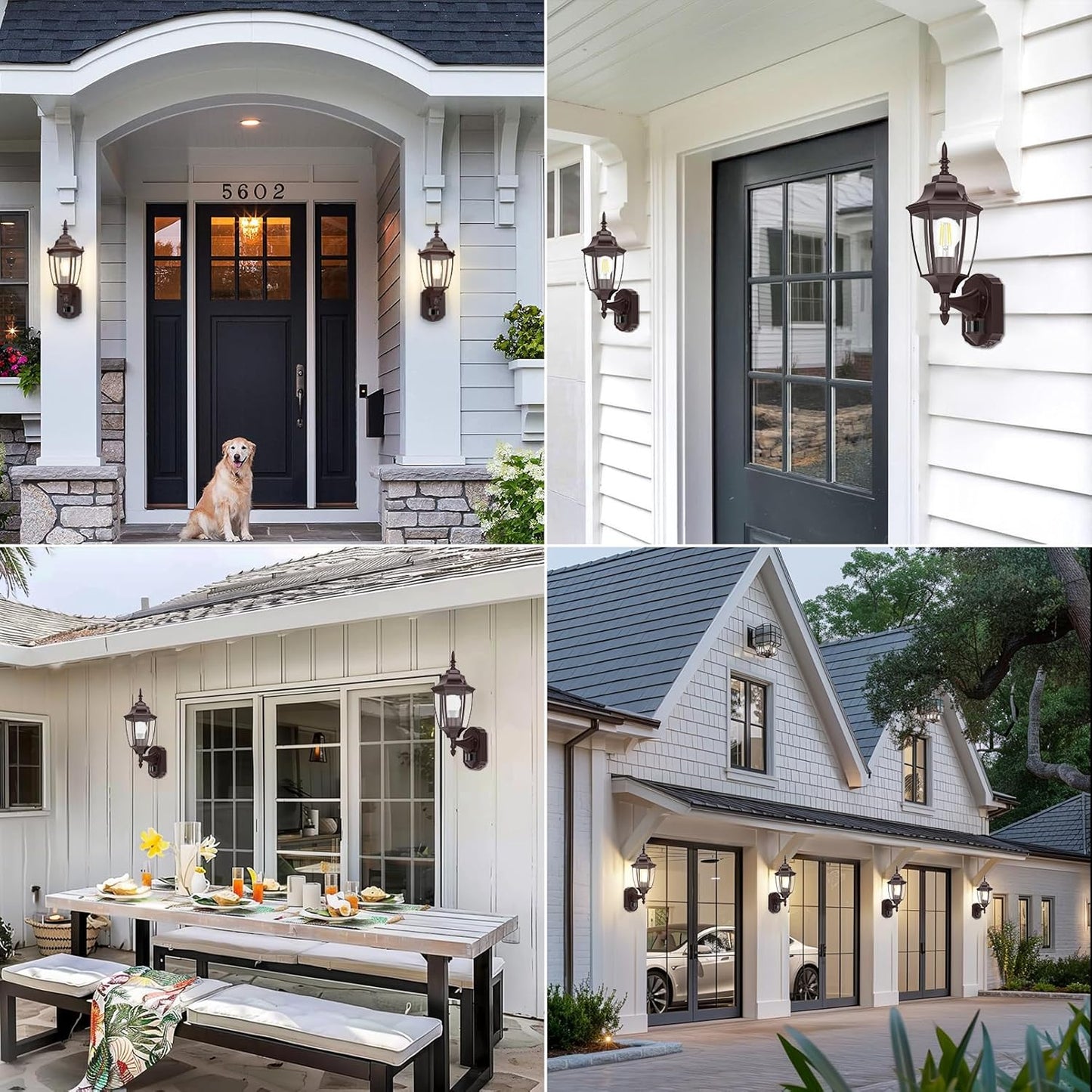 Lamomo Outdoor Wall Sconce, 2 Pack Dusk to Dawn Motion Sensor Bronze Outdoor Light Fixtures Wall Mounted, Exterior Aluminum Waterproof Porch Lights for Patio Front Door Garage