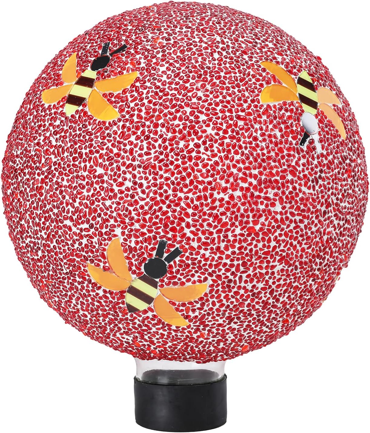 VCUTEKA Gazing Ball, 8" Glass Gazing Balls Sphere for Garden Lawn Outdoor Ornament Yard Decorative, Bee