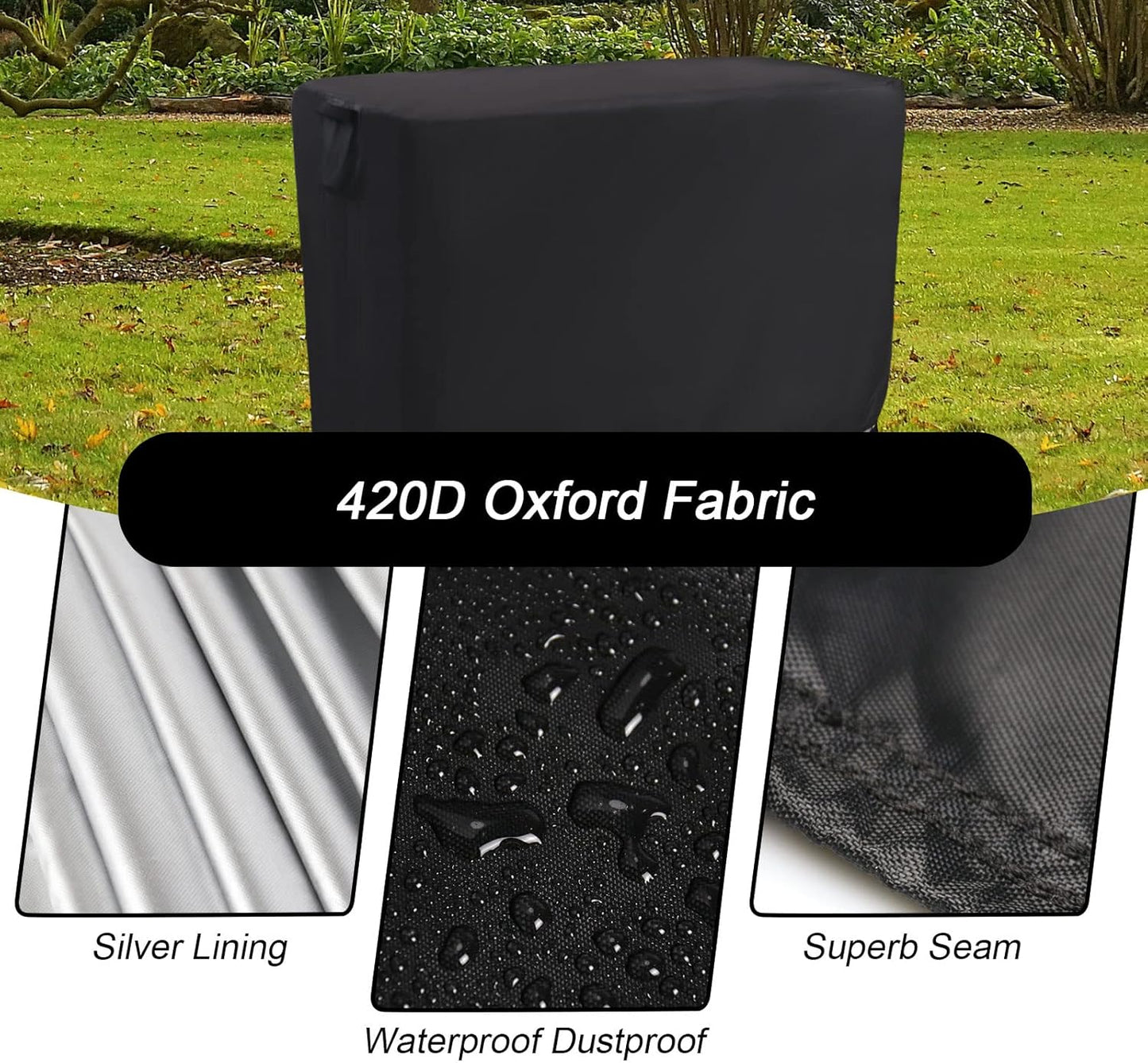 Kingling Outdoor Prep Table Covers, Waterproof Stainless Steel Table Cover Metal Table Cover Protection for Patio Kitchen Prep/Work Tables - 60''L x 30''W x 34''H