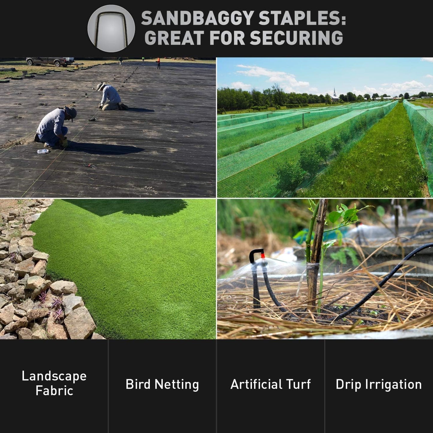 Sandbaggy 500-Count 6-Inch Galvanized Landscape Staples - SOD Garden Stakes ~ Trusted by Farmers & Contractors Across The USA