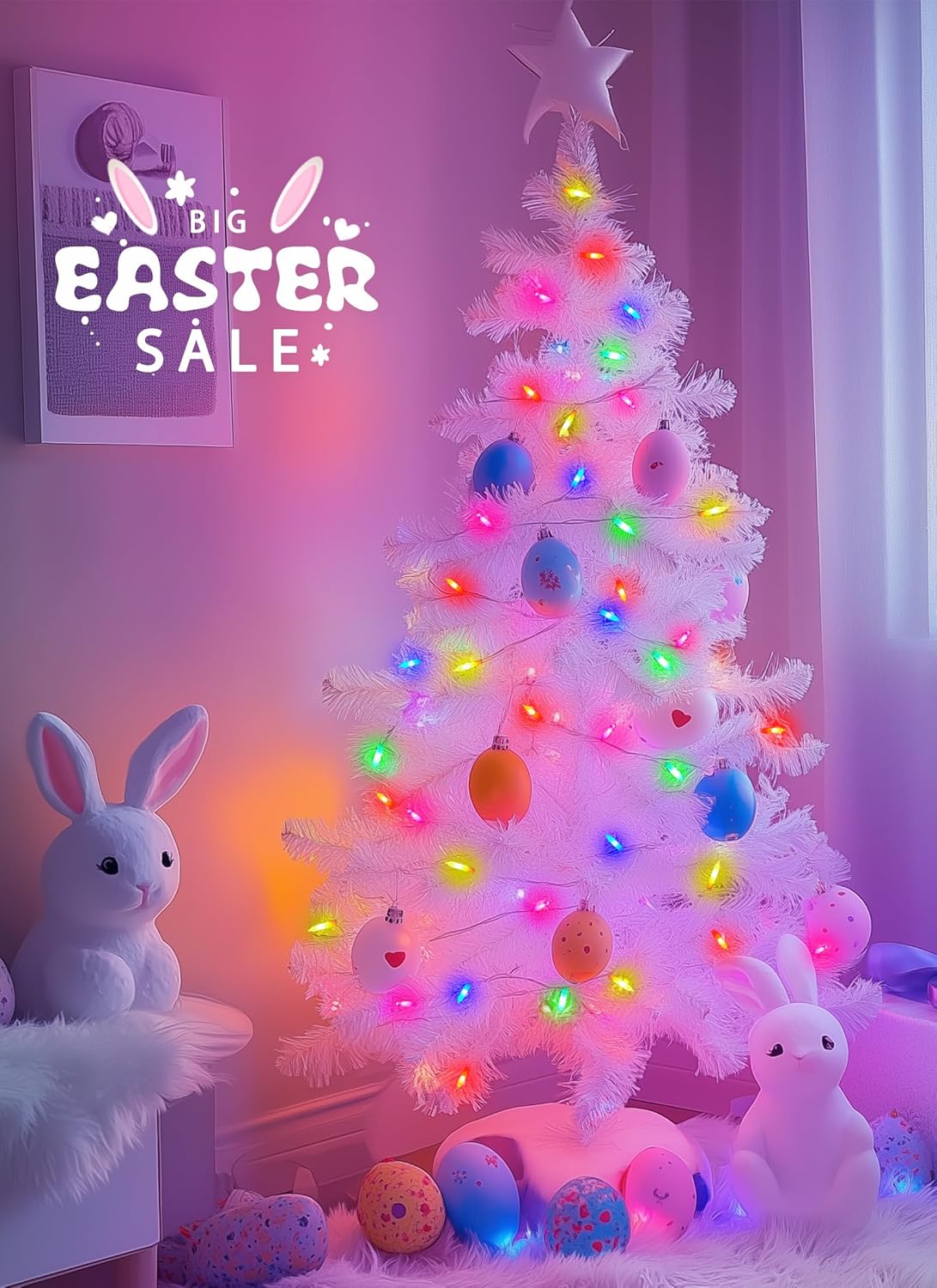 Pink + Multicolor Mini String Lights, 39 Feet 100 LED Pastel Mini Lights with 8 Lighting Modes, Connectable Twinkly Light for Indoor Outdoor Party Yard Garden Patio Home Wreath Holiday Easter Decor