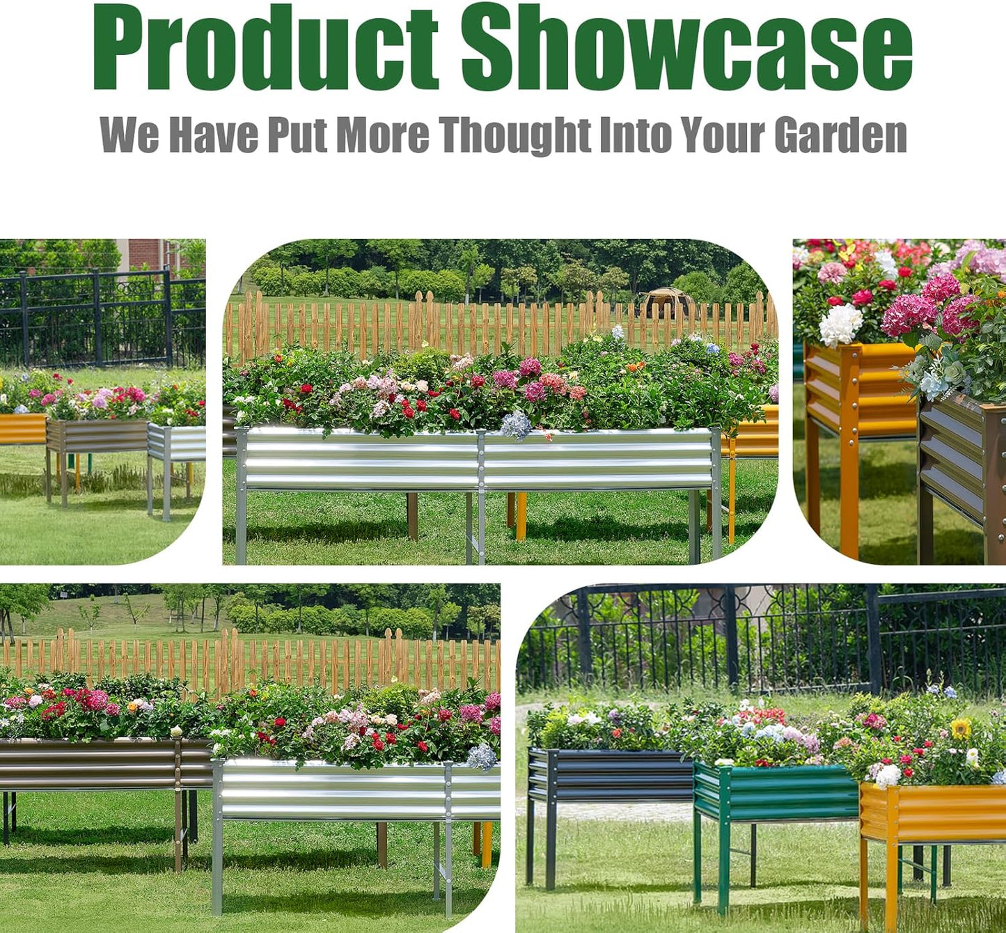 Land Guard Galvanized Raised Garden Bed with Legs, 96×24×32in Raised Garden Beds Outdoor with Drainage Holes, Planter Boxes Outdoor for Backyard, Patio, Balcony, 800lb Capacity, Silver