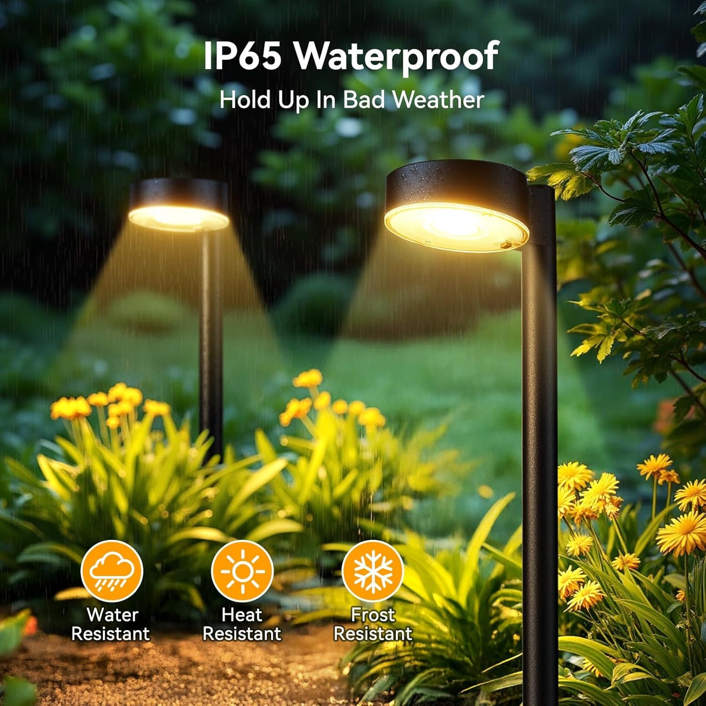2 Pack Solar Pathway Lights Outdoor, Bright LED Solar Lights Outdoor Waterproof, Up to 12 Hrs Modern Path Lighting for Yard Garden Walkway Driveway Lawn Decor (2 Pack)