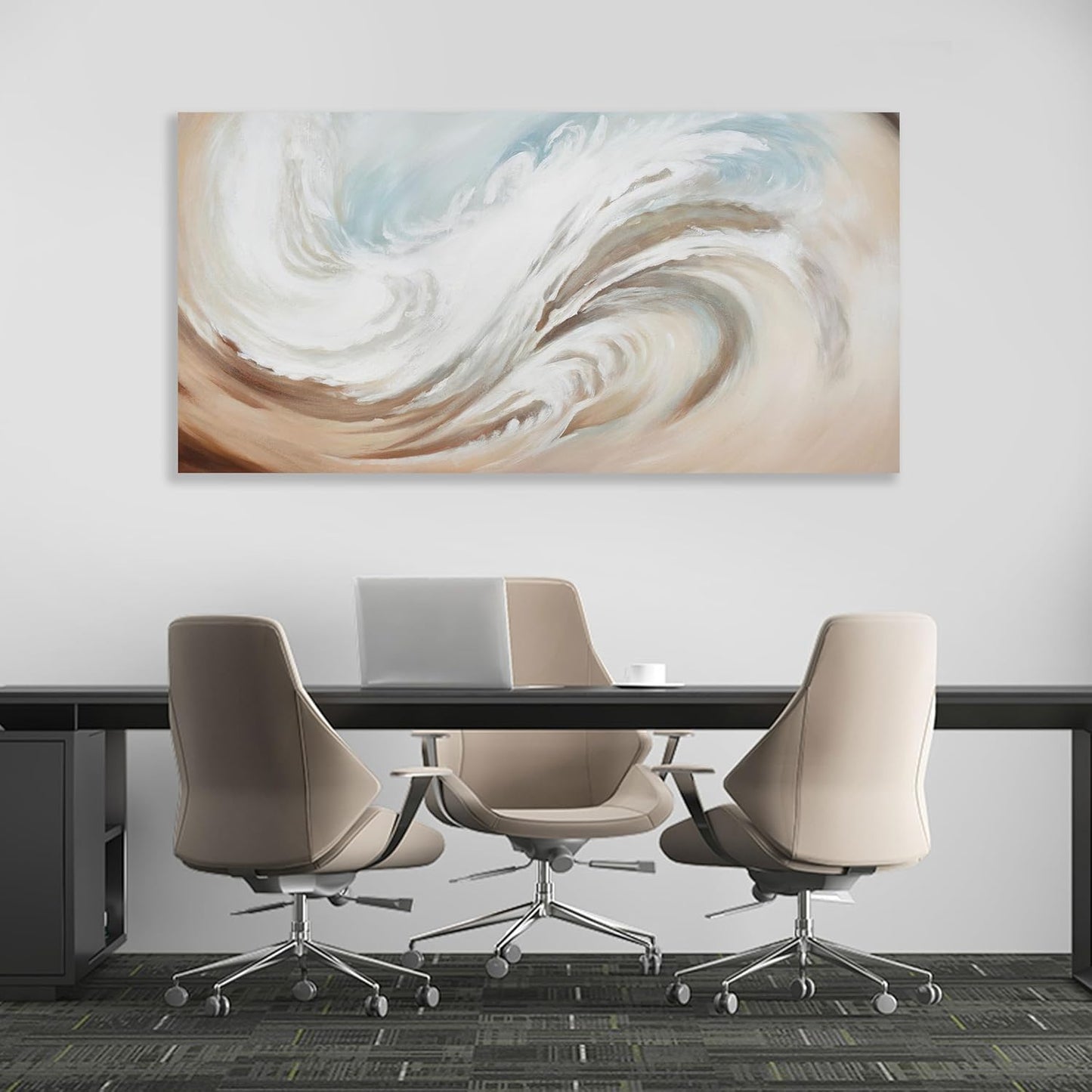 Abstract Wall Art Canvas Wall Paintings Modern Beige Wall Decor Aesthetic Room Decor Wall Art Framed Artwork for Living Room Bedroom Dining Room Home Office Decor 20"x40"