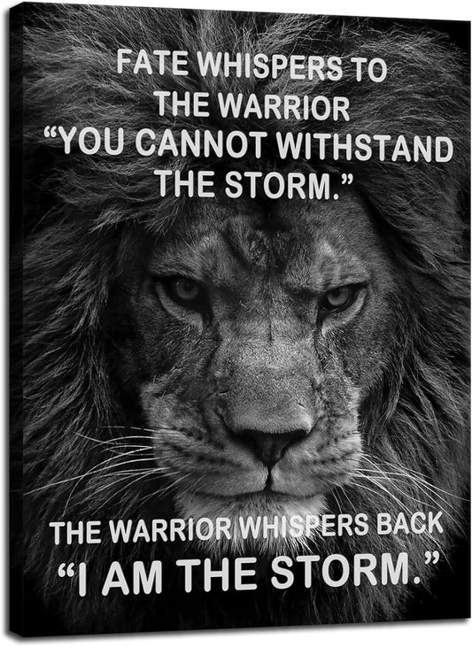 Motivational Canvas Wall Art Inspirational I Am The Storm Posters Modern Inspiring Quotes Success Pictures Positive Paintings Prints Artwork Home Wall Decor Office Gym Framed[18" W x 24" H]