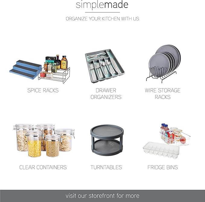 SIMPLEMADE 3-Tier Spice Rack Organizer - Versatile Storage Shelf for Kitchen, Bathroom, Bedroom & Office, Set of 1, Clear