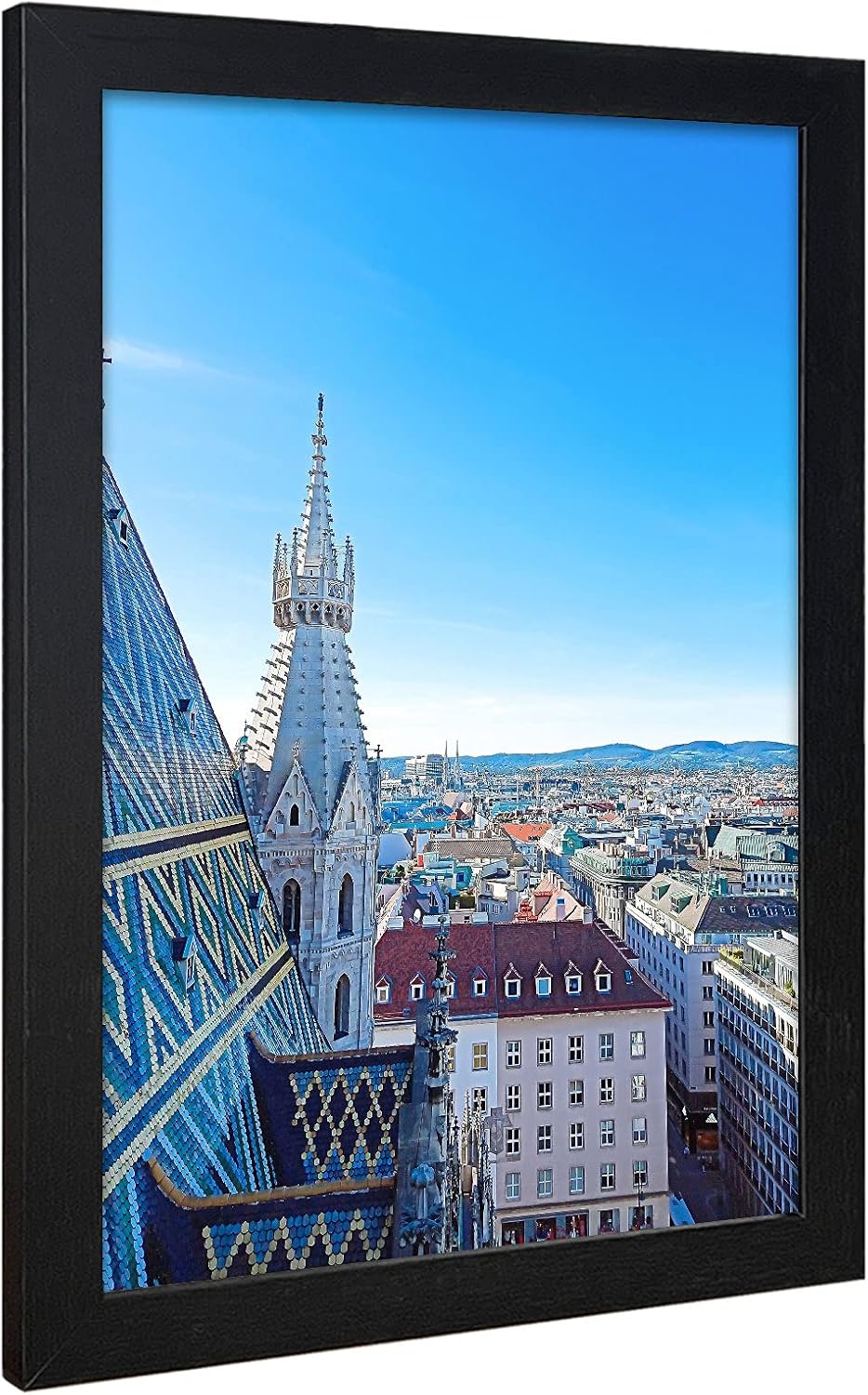 VCK 12x18 Inch Solid Wood Poster Frames with Wall Mounting Hanging Picture Frame Set of 3 Black