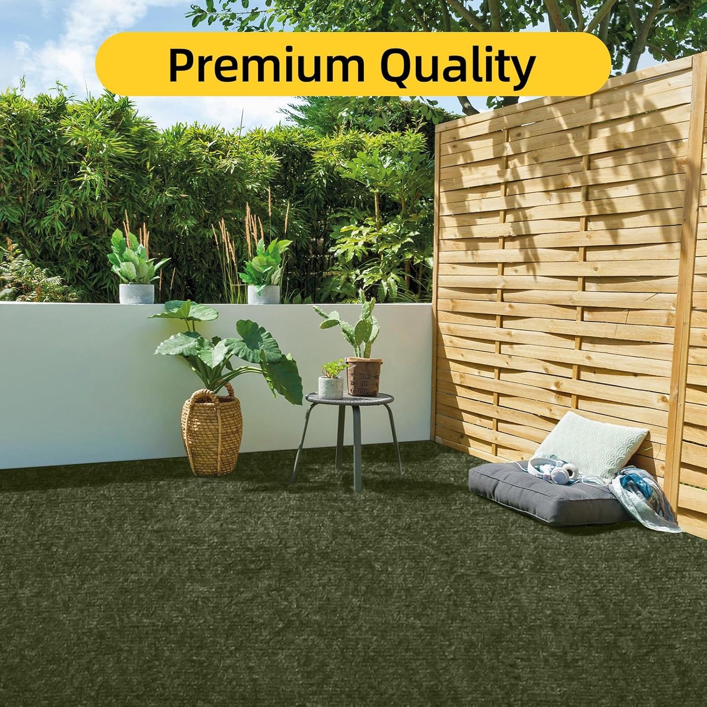 Marine Carpet,5 FT x 20 FT Olive Green Indoor Outdoor Carpet 0.2" Thick with Water-Proof TPE Backing, Non-Slide for Home, Patio, Porch, Deck