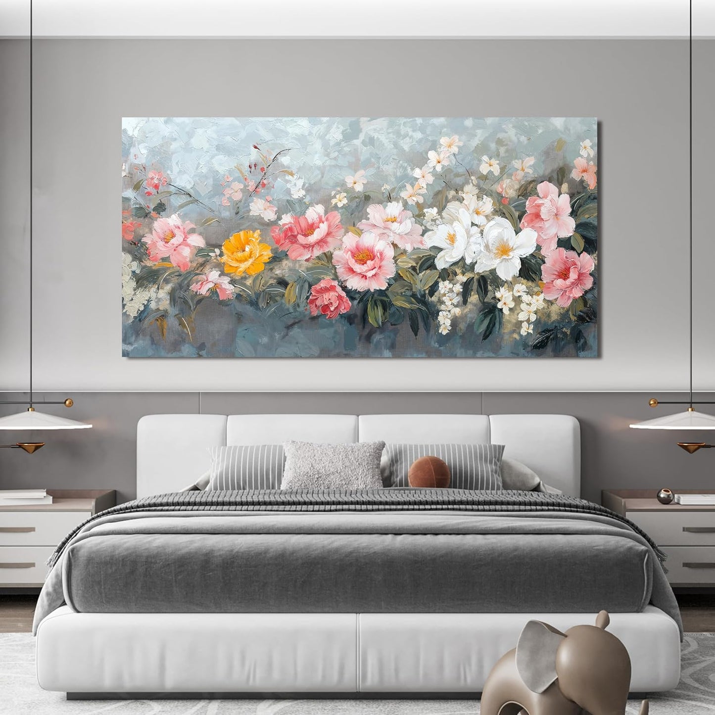 Canvas Wall Art Decor Colorful Flower Wall Art Decor Botanical Wall Decorations Paintings Modern Large Wall Decor For Living Room Artwork For Walls canvas prints For Bedroom Office Decor 24"X48"
