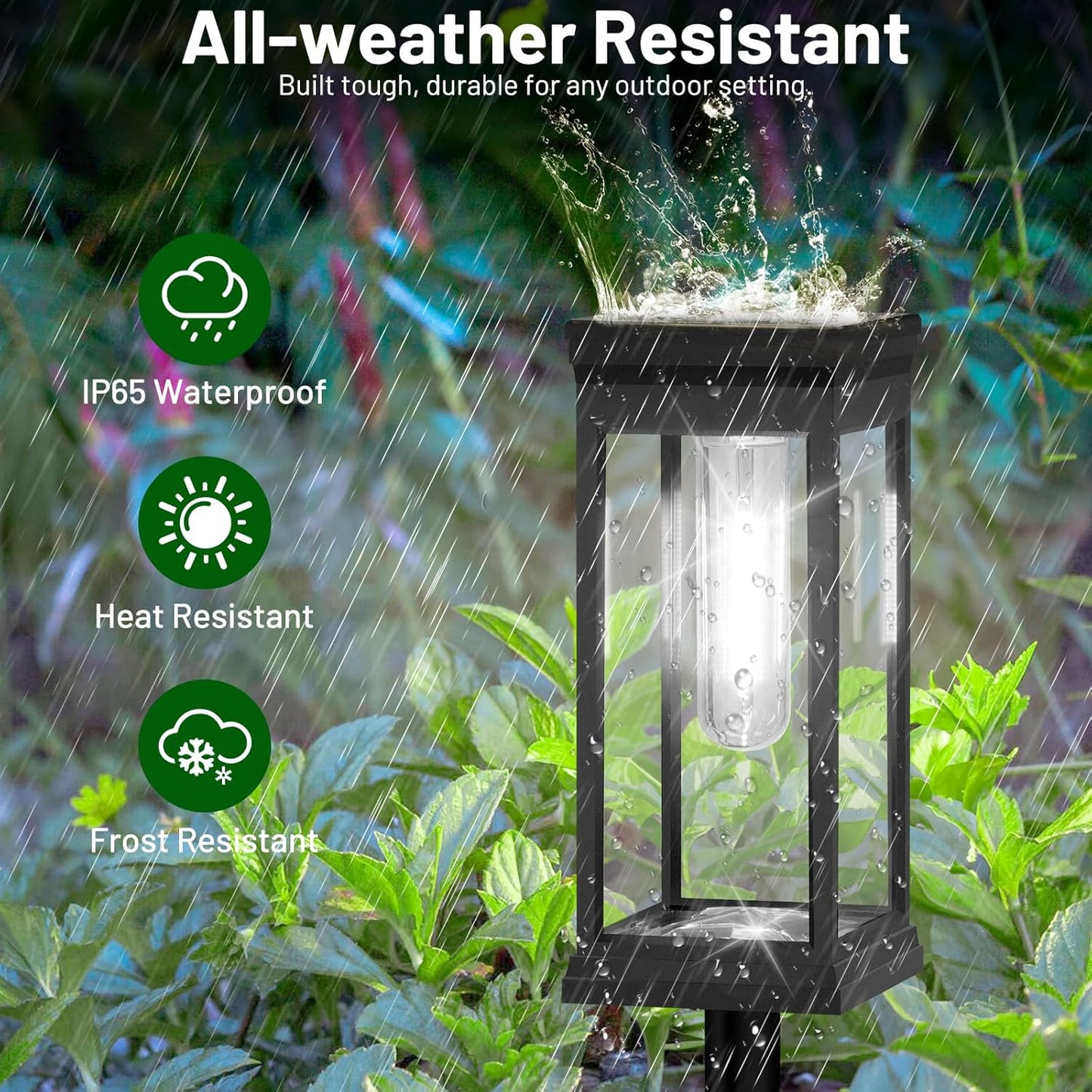 BesLowe 【Upgraded】 Solar Pathway Lights Outdoor, 8-Pack Large LED Solar Light Outdoor Waterproof, Super Bright Outside Lights for Yard, Sun-Powered Landscape Lighting for Garden Walkway, Cool White