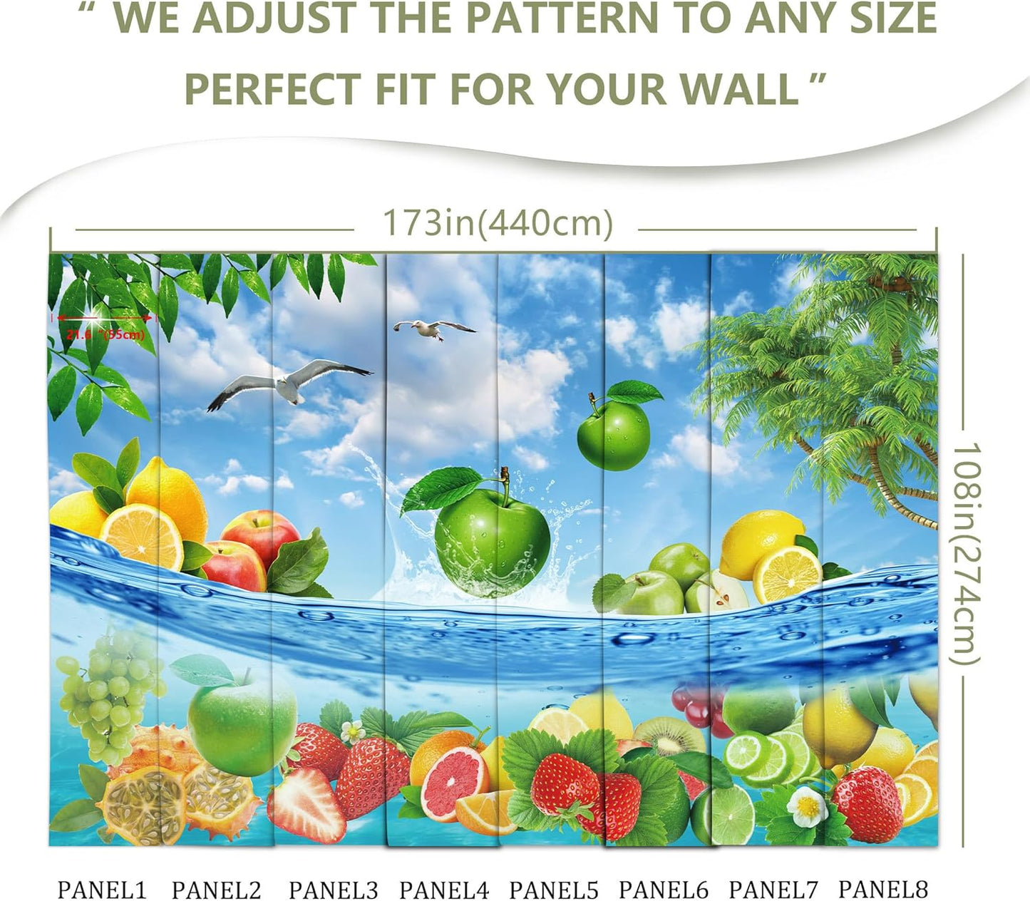 Fruit Wall Mural Wallpaper for Bedroom Living Room(Not Peel and Stick)