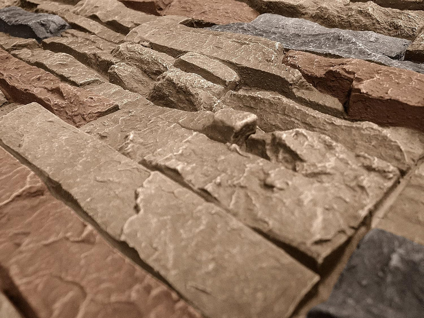 GenStone Faux Stacked Stone Panel 41" x 11.25" in Desert Sunrise Color for Do It Yourself Friendly Home Improvement Projects