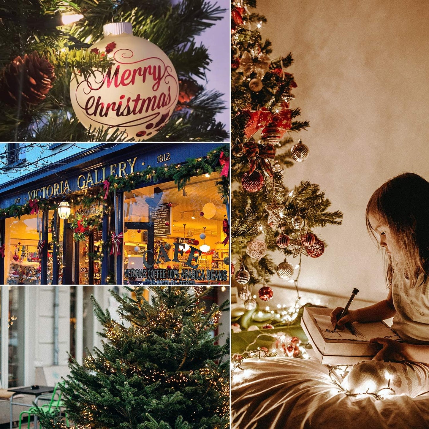 2PC LED Christmas Mini Lights, 75 Feet 200 LED Clear Bulbs String Lights with 8 Light Modes, Connectable Fairy Lights Plug in for Outdoor Xmas Trees Garland Wreath Holiday Decorations, Warm White