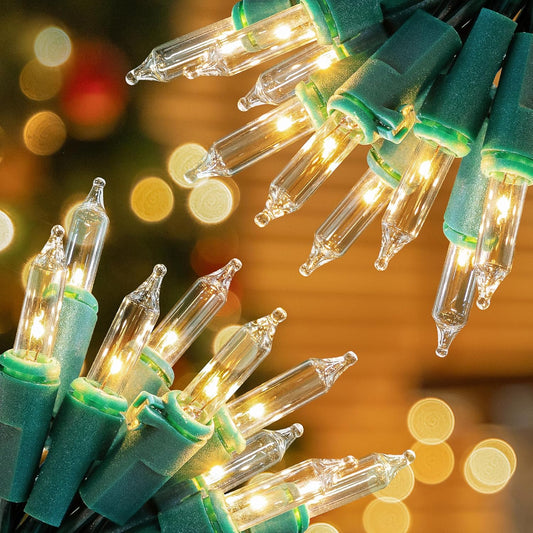 Hopolon Christmas Lights, 2 Pack 23ft 100 Mini String Lights, 120V UL Certified Extendable Tree Lights for Patio, Garden, Home, Party, Holiday, Wedding, Indoor&Outdoor Decor(2pcs Warm White)