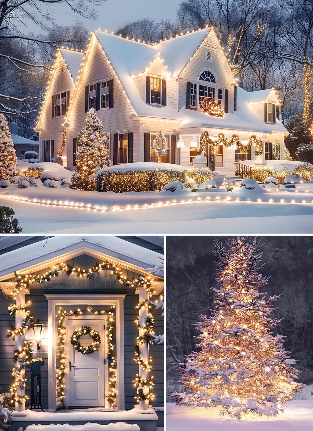 Brightown Outdoor Christmas Lights, 200 Ft C9 LED Commercial String Lights with Warm White Strawberry C9 Bulbs, Waterproof Connectable UL Certified C9 Lights for Indoor Yard Xmas Tree House Decor