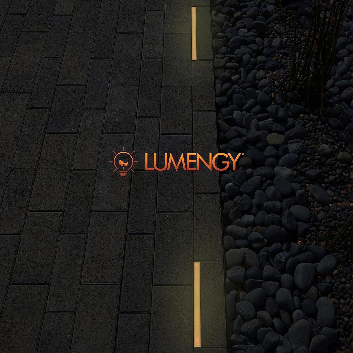LUMENGY Paver Light Slim 0.5x9 Inch (0.55X8.85X2.2) Glare-Free Steel Brick Lighting for Pavers, Walls, Driveway & Pathway Borders 2700K Warm White, Waterproof IP67, Drive-Over Rated - 12V AC/DC