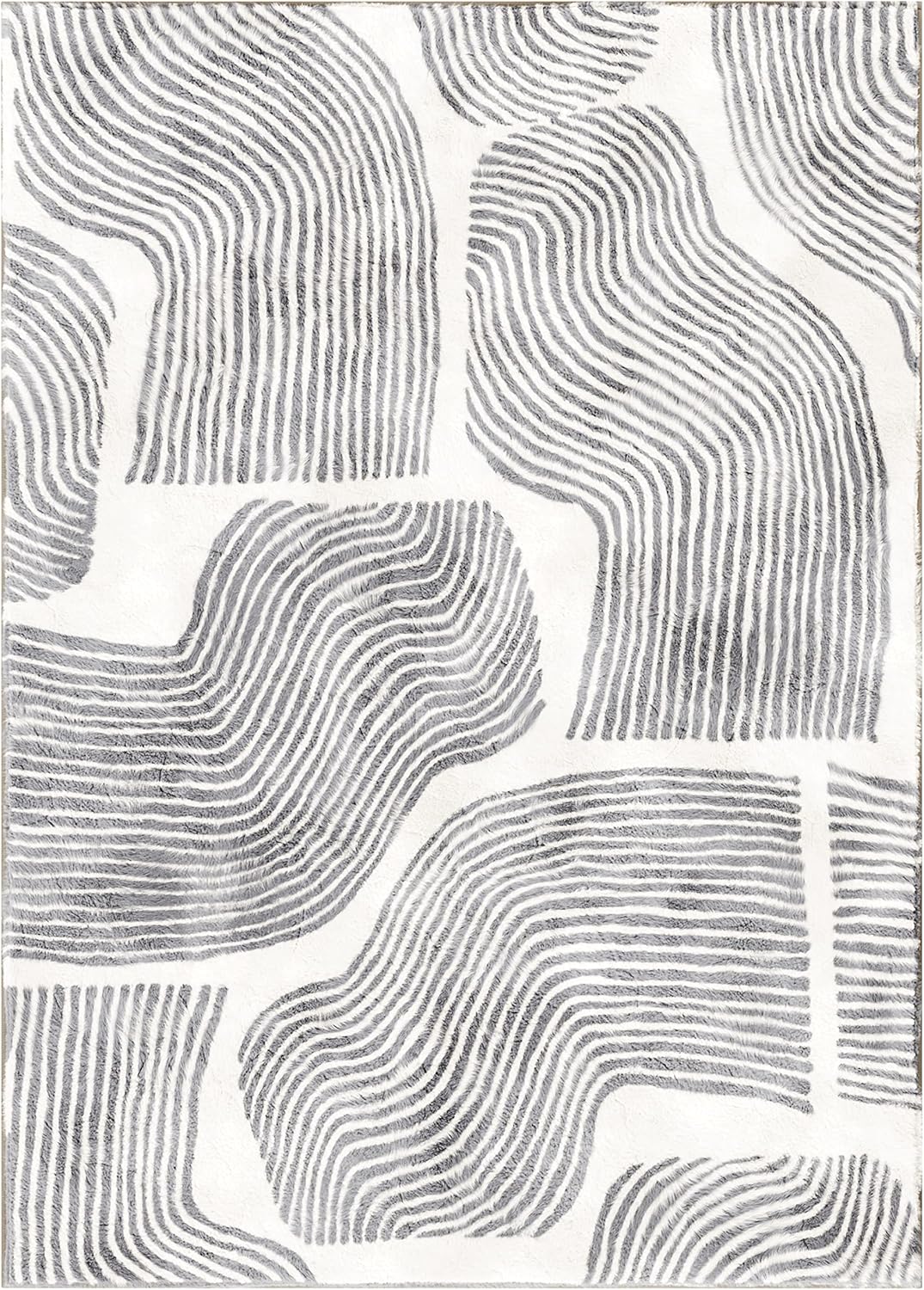 Zen Garden Area Rug - Ultra Soft Area Rug 3x5, Non Slip, Stain Resistant Living Room Rug, Washable Area Rugs for Living Room, Rugs for Bedroom (Gray, 3x5)