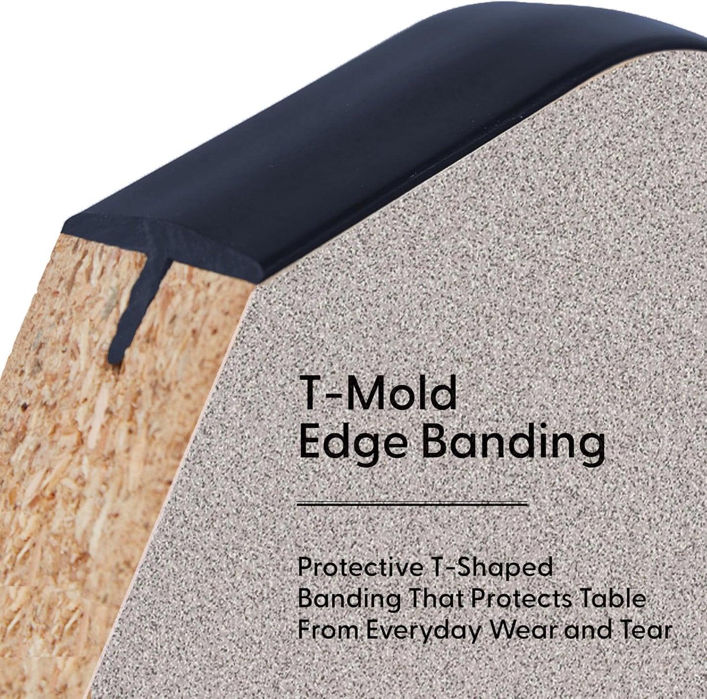 FDP Rectangle Activity School and Classroom Kids Table (30 x 60 inch), Toddler Legs, Adjustable Height 15-24 inches - Gray Top and Navy Edge