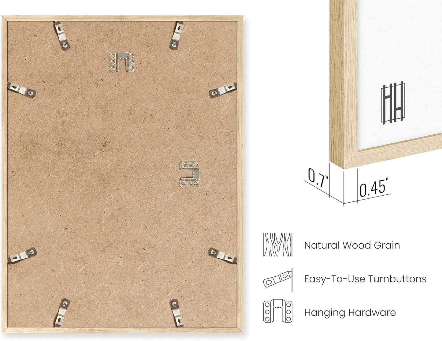 HAUS AND HUES 20 x 30 Frame Set of 9-20 By 30 Picture Frame, 20x30 Poster Frame Wood, Big 20 Inch x 30 Inch Frame, Natural 30x20 Picture Frame, 20 x 30 Picture Frame (20x30 Beige Frame)