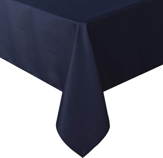 sancua Square Tablecloth - 70 x 70 Inch - Water Resistant Spill Proof Washable Polyester Table Cloth, Decorative Fabric Table Cover for Dining Tables, Buffet Parties and Camping, Navy