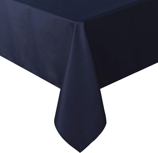 sancua Rectangle Tablecloth - 60 x 84 Inch - Stain and Wrinkle Resistant Washable Polyester Table Cloth, Decorative Fabric Table Cover for Dining Tables, Buffet Parties and Camping, Navy