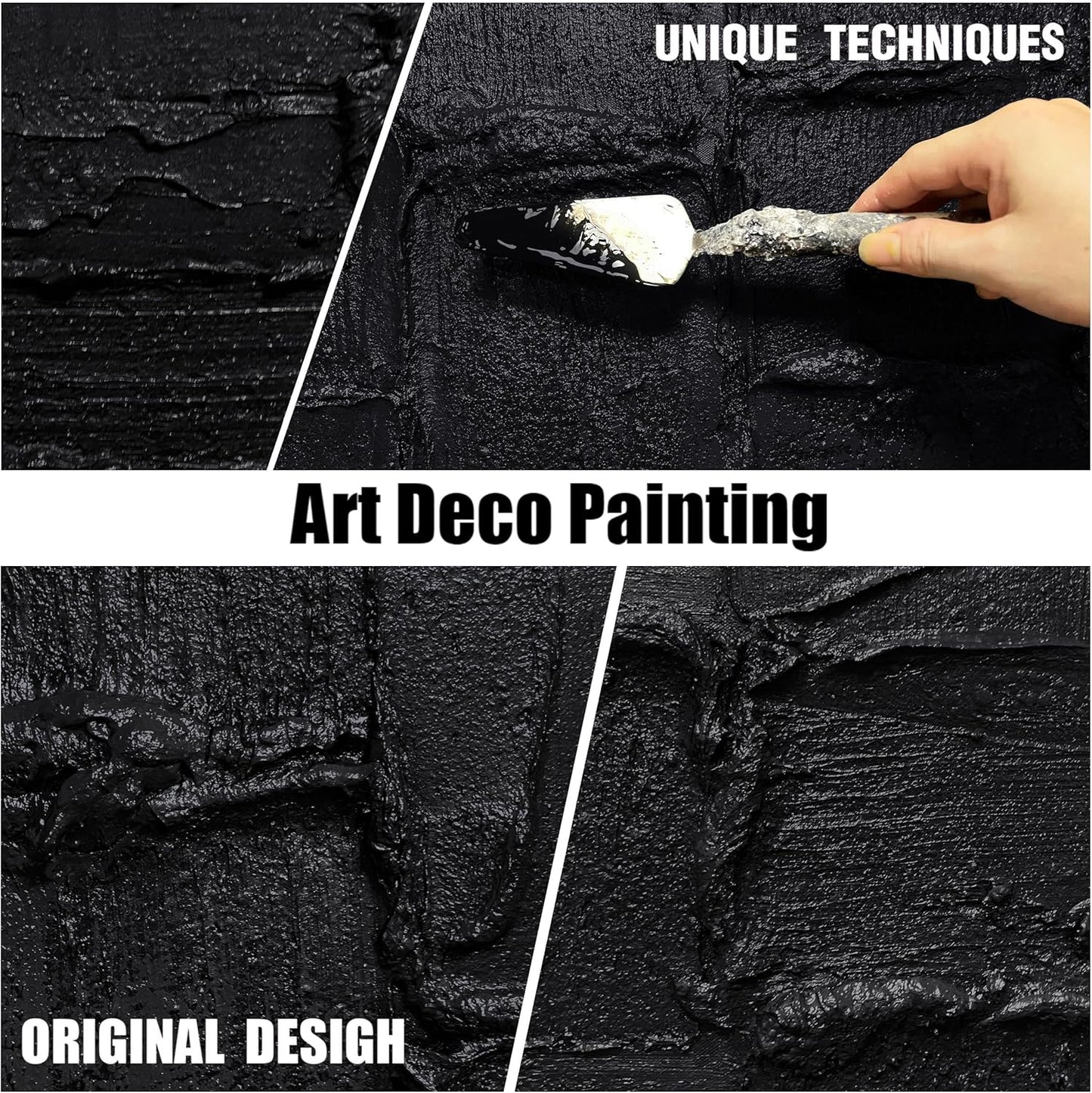 Minimalist Wall Paintings For Office Extra Large Canvas Wall Art For Dining Room Black Abstract Pictures For Living Room Size 36 x 72 Inch