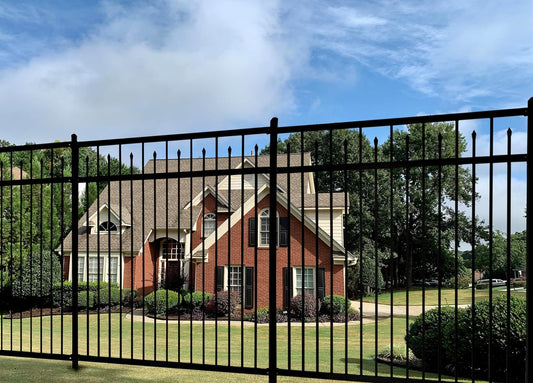 Galvanized Steel Fence Panel, 6ft H x 6.5ft W, Decorative DIY Installation for Outdoor Garden, Wrought Iron Style, Black