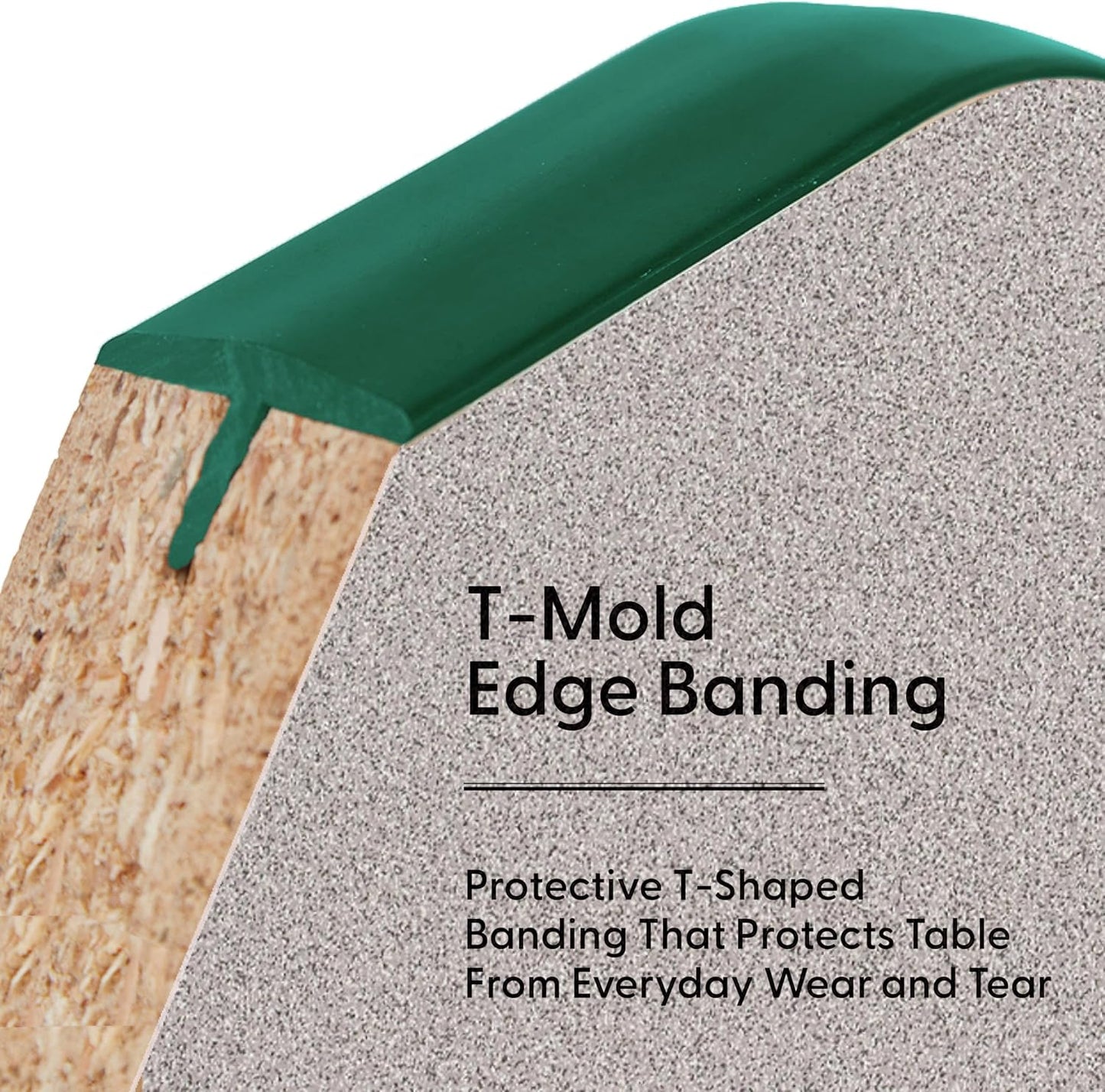 Factory Direct Partners FDP Rectangle Activity School and Classroom Kids Table (36 x 72 inch), Toddler Legs, Adjustable Height 15-24 inches - Gray Top and Green Edge