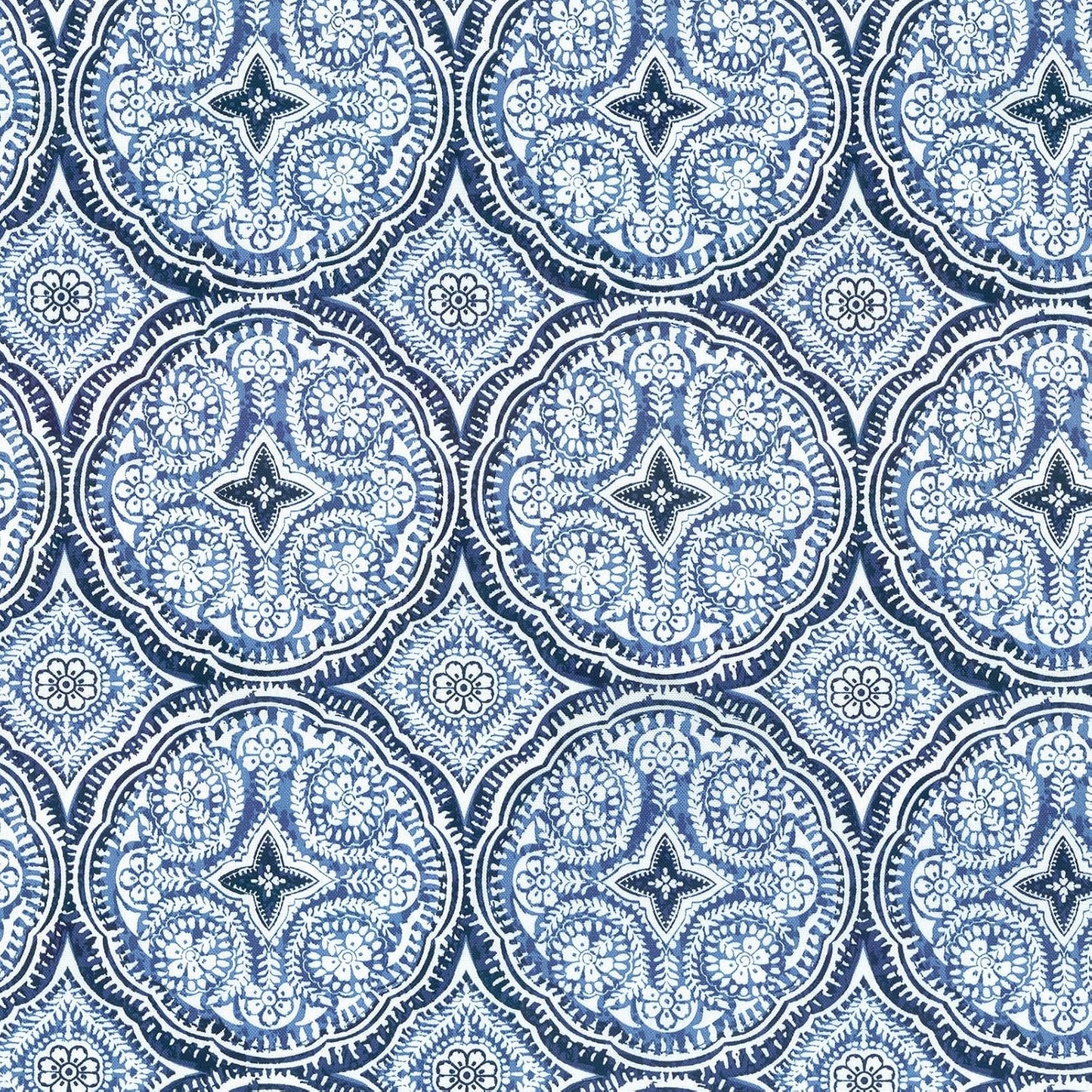 LVTXIII Outdoor Inflatable Ottoman, Fade-Resistant Round Footrest Stool D31”x H14”, Portable Patio Pouf for Garden Camping or Home Use, Medallion Blue