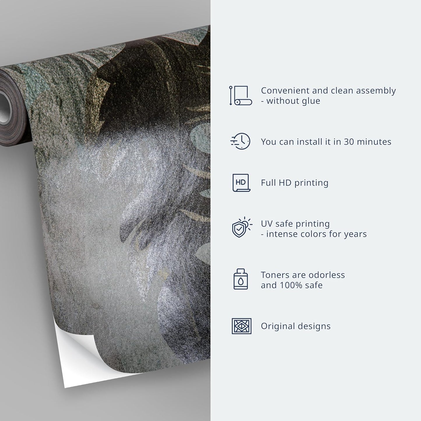 artgeist Wall Mural Cement Feather 193x138 in - XXL Peel and Stick Self-Adhesive Wallpaper Removable Large Sticker Foil Wall Decor Print Picture Image Design Colorful Abstract n-A-1488-a-a