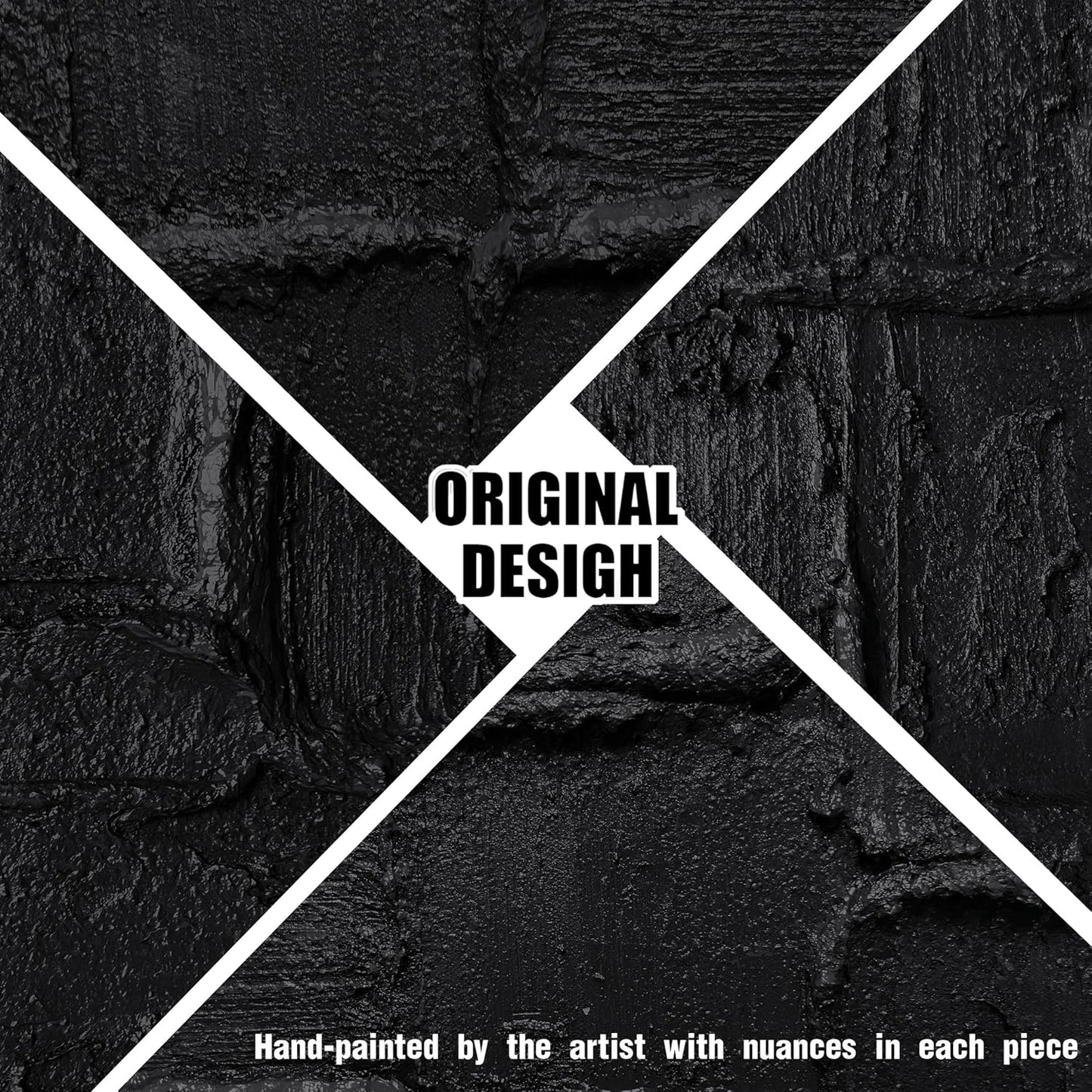 Abstract Painting Wall Art for Living Room Black Wall Decor for Bedroom Minimalist Wall Art for Kitchen Size 20 x 40 Inch