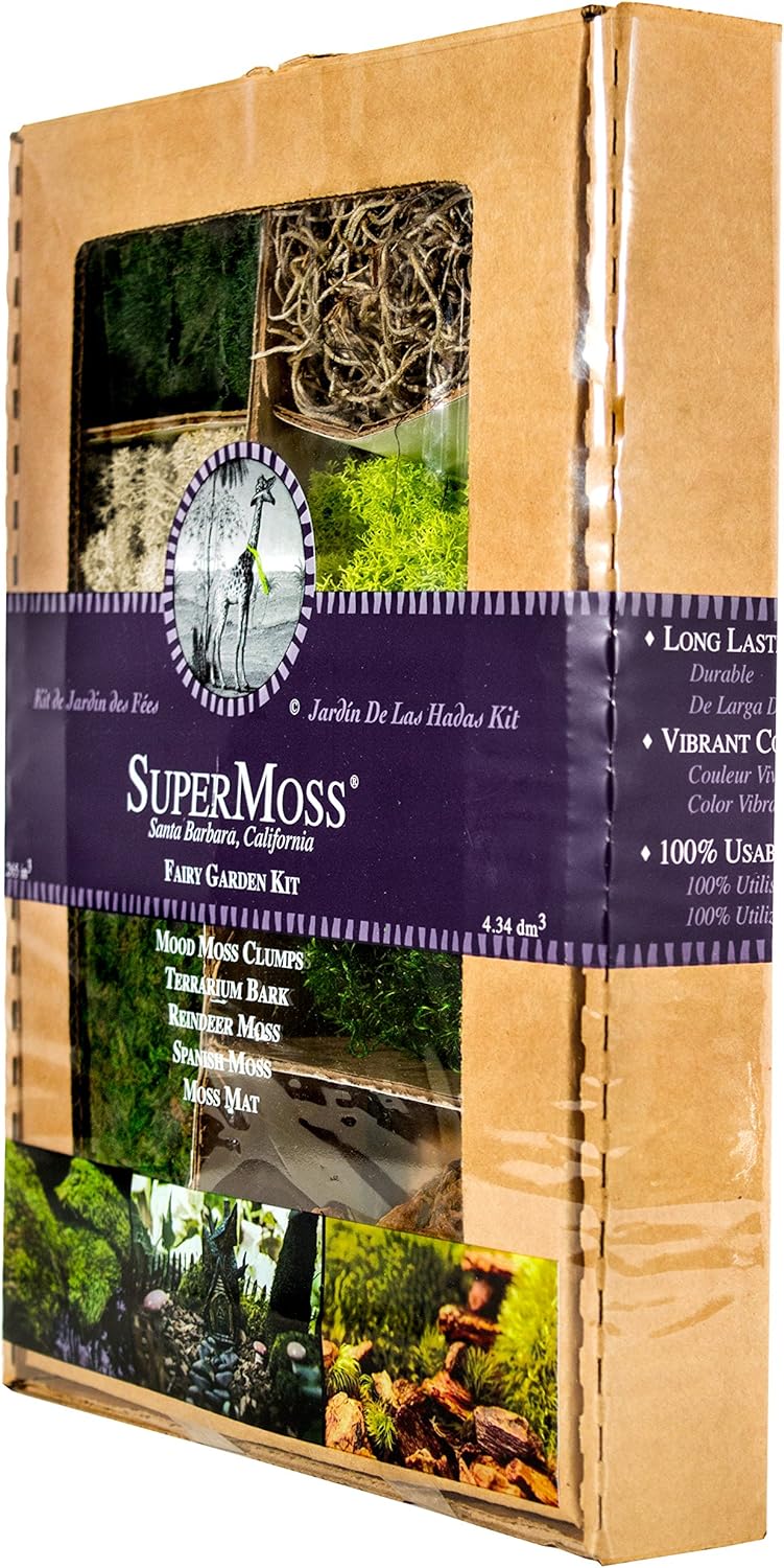 SuperMoss (50310) Fairy Garden Kit, Mixed Mosses, 4 oz., Multicolor