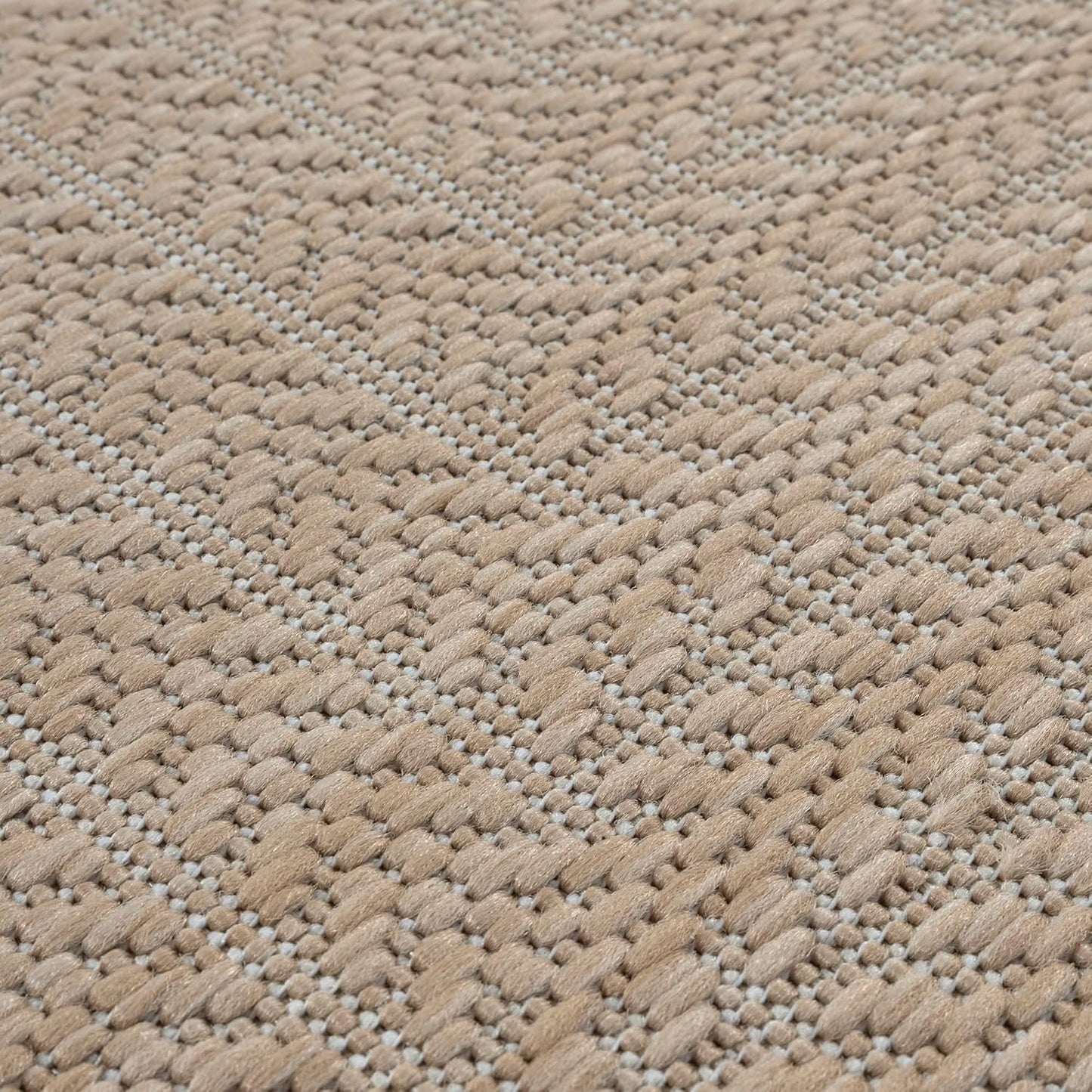 Adiva Rugs Outdoor Indoor Area Rug, Weather Resistant, Easy to Clean, Stain Resistant Floor Mat for Dining Room, Backyard, Deck, Patio (Natural Beige, 2' x 3')