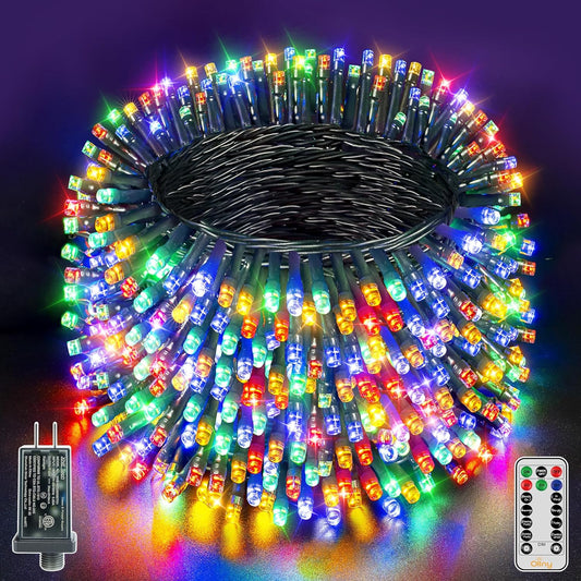 Ollny Christmas Lights, 1000LED 328FT Long Christmas Tree Lights with 8 Modes Remote Timer IP44 Waterproof, Outdoor Christmas Lights for Tree House Yard Outside Xmas Decorations Multicolor