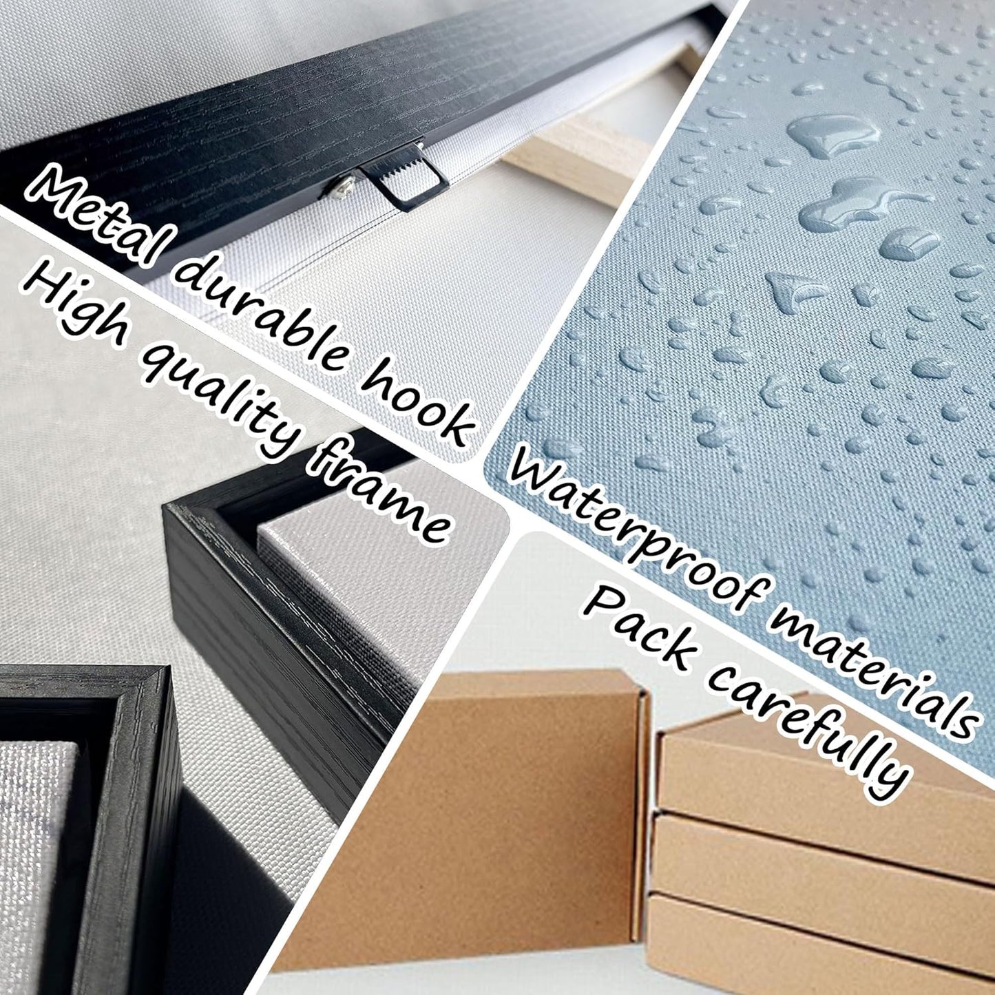 XLSJERST Large Size Frame Wall Art for Living Room - Abstract Artwork Minimalist Painting Modern Black and White Canvas Picture Boho Gray Wall Art