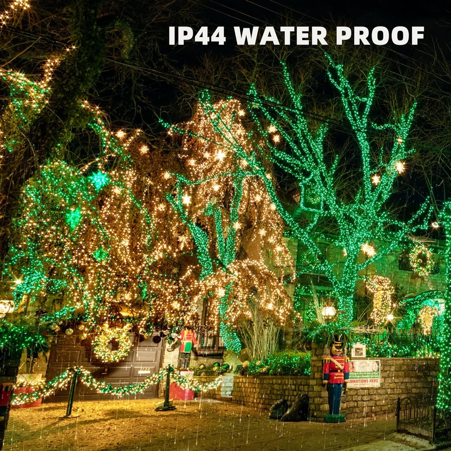 TW SHINE Green Christmas Lights, 18.5FT 100 Count Incandescent Halloween Lights, Waterproof St. Patrick's Day Decorations for Outdoor Indoor Xmas Tree Patio Home Party Garden Yard Decor