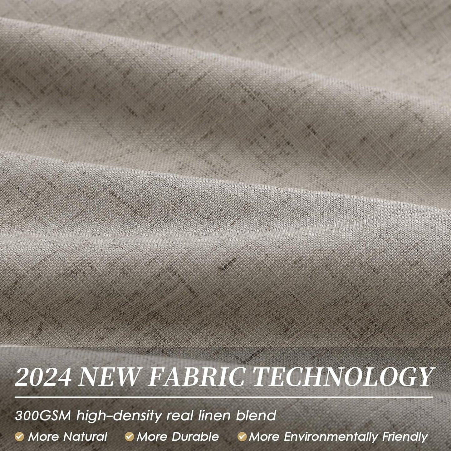 BOODII Room Darkening Curtains 120 Inch Back Tab Thermal Insulated Black Out Linen Drapes Extra Long Blackout Curtains for Patio Door Large Window Ceiling to Floor Light Blocking Dark Taupe 52x120