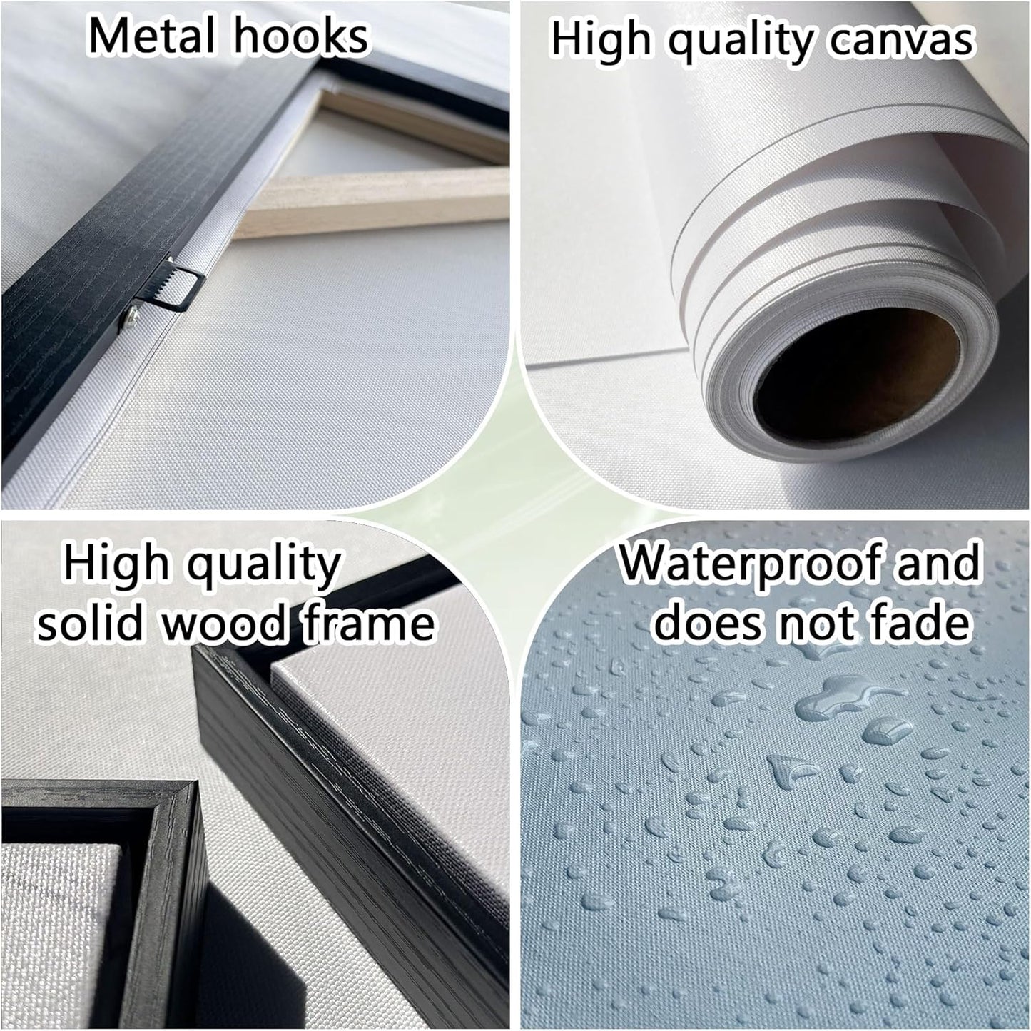 QZQCBLC Large Framed Wall Art, Rustic Grass Mountain Clouds Yellow and Blue Fall Landscape Canvas Print Wall Pictures Paintings Artwork for Living room Bedroom Home Office Artwork Decor 29x58 IN