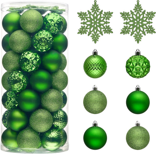 Valery Madelyn Christmas Tree Decorations Ornament Set for Fall Halloween, 50ct 2 Inches Lime Green Shatterproof Christmas Ball Ornaments Hanging Xmas Holiday Party Decor