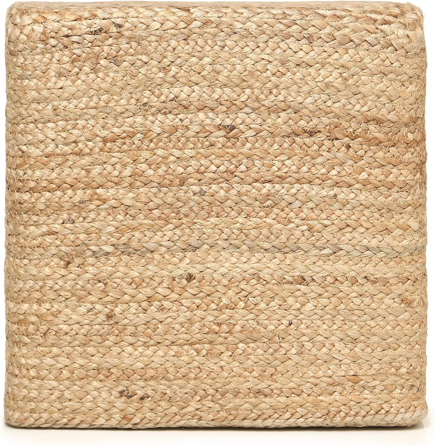 REDEARTH · Cube Pouf Foot Stool Ottoman - Jute Braided Pouffe Poof Accent Sitting Footrest for The Living Room, Bedroom, Nursery, Patio, Lounge & Other Rooms in The Home (14.5”x14.5”x16”; Natural)